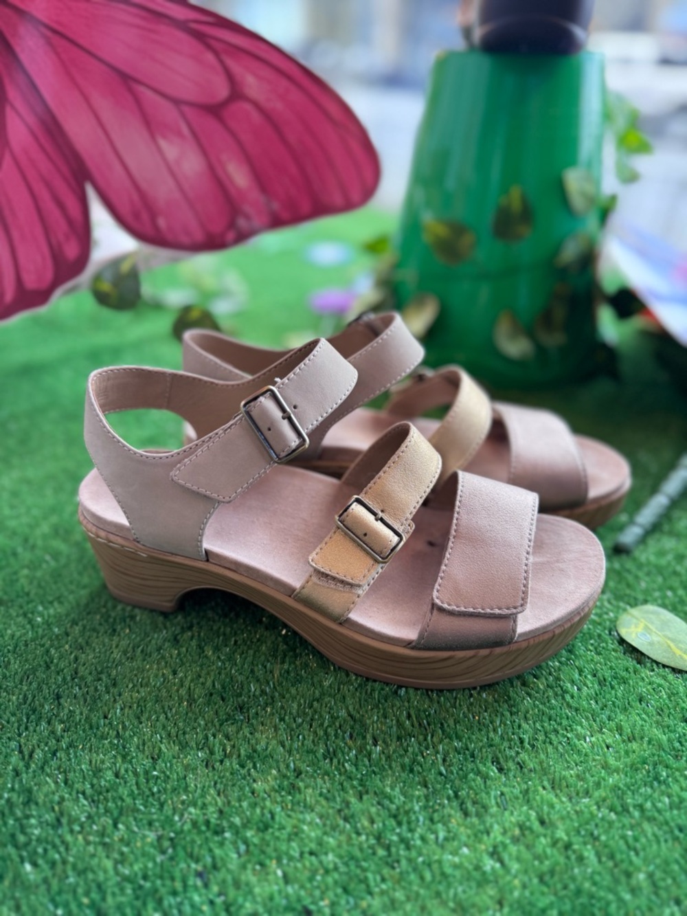 Dansko Women's Beige Buckle Sandals